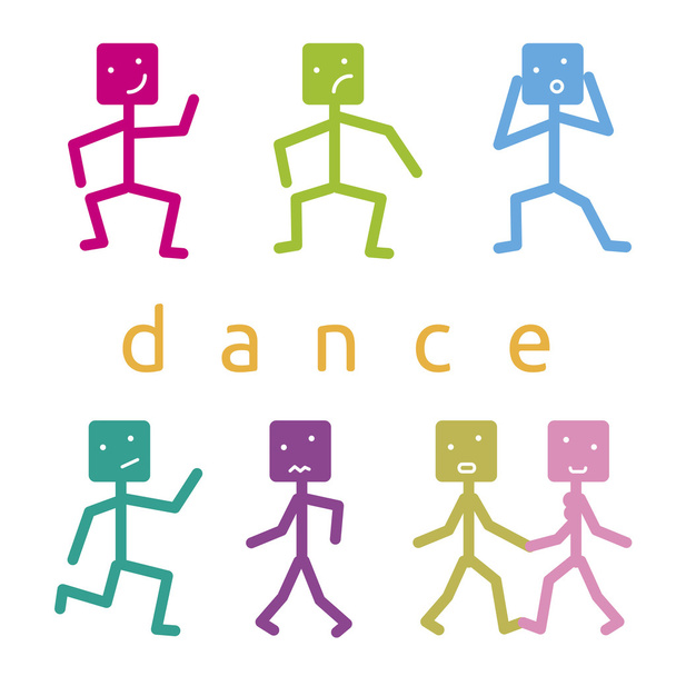 Les gens de danse couleur
 - Vecteur, image