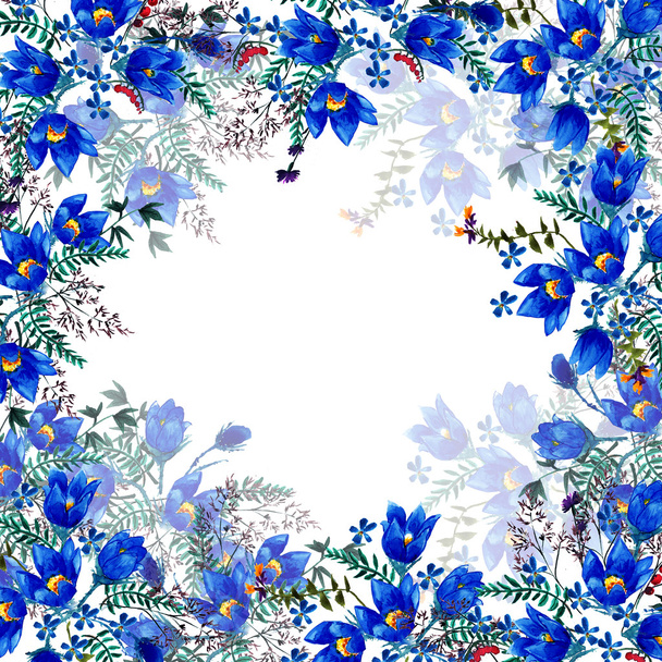 floral frame summer background - Foto, Imagen