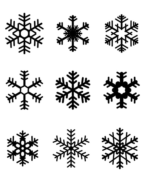 vector de copos de nieve negro
 - Vector, Imagen