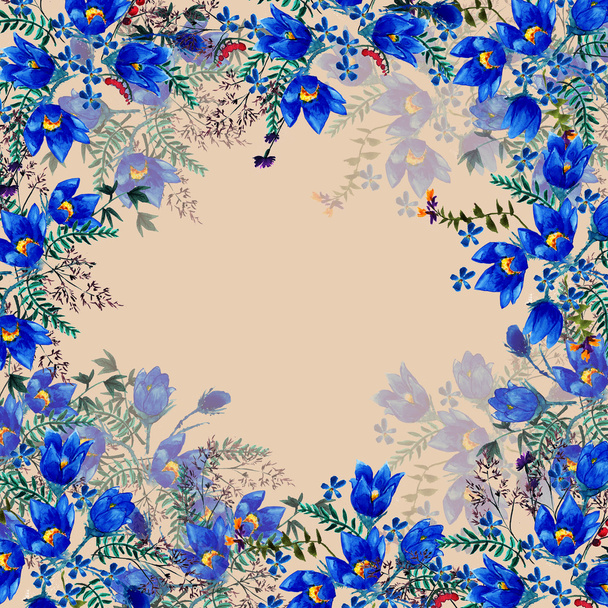 floral frame summer background - Foto, afbeelding