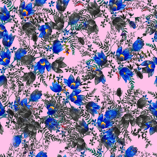 Watercolor flowers  background - Zdjęcie, obraz