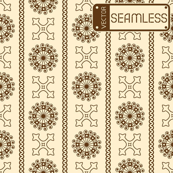 Vecteur motif ornemental vintage brun sans couture sur fond beige. Illustration vectorielle
 - Vecteur, image
