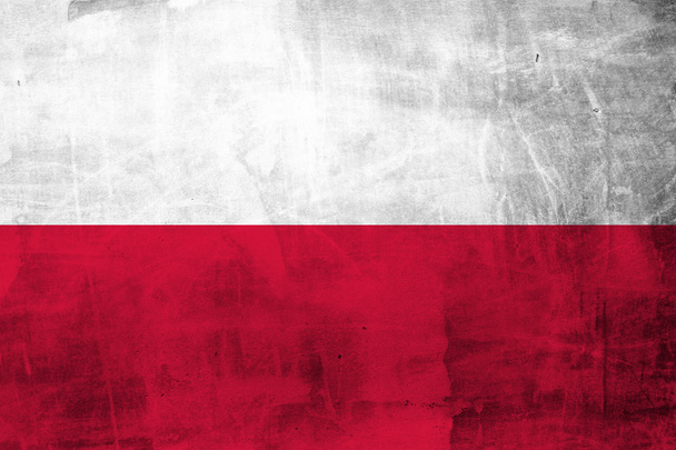Grunge Poolse vlag - Foto, afbeelding