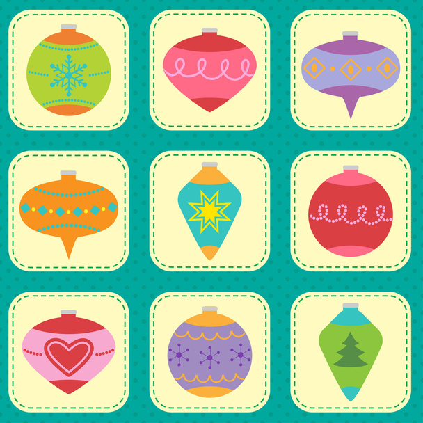 Pattern with Christmas tree ornaments - Vector, imagen