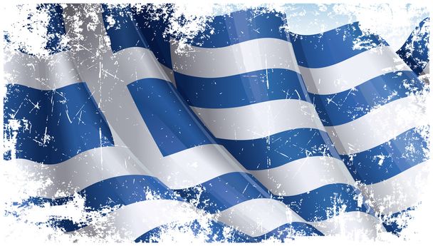 Grunge bandera griega
 - Vector, Imagen