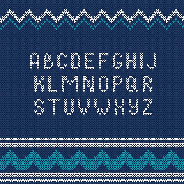 Christmas Knitted font 1 - Vector, afbeelding