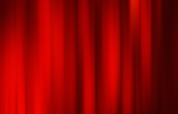Red closed curtain with light spots in a theater - Photo, Image