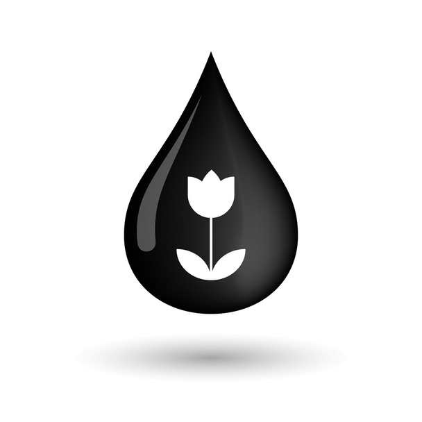 Icono de gota de aceite vectorial con un tulipán
 - Vector, imagen