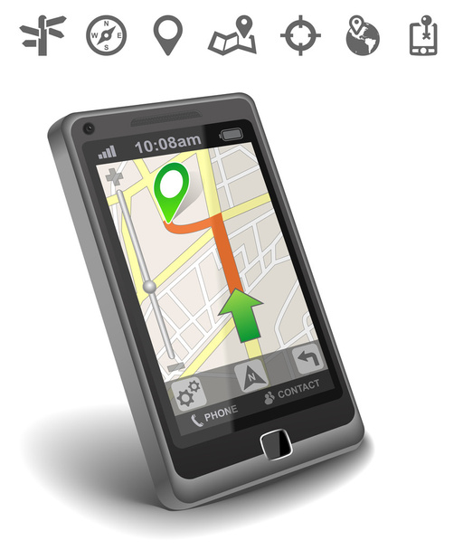 Navigation über Smartphone-Karten - Foto, Bild