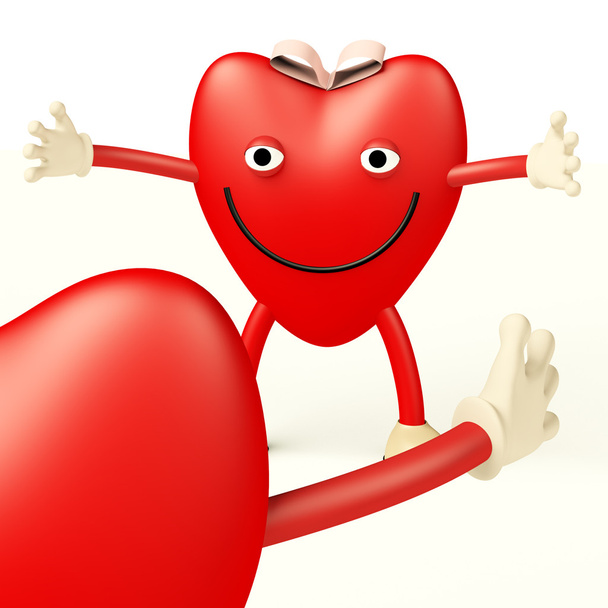 srdce kreslené postavičky ukazuje lásku a romantiku pro valentinky - Fotografie, Obrázek