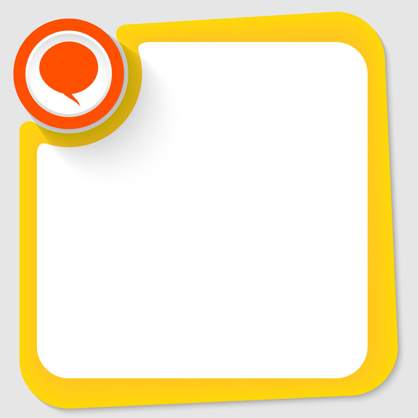 Red circle and speech bubble and yellow frame for your text - Vektor, kép