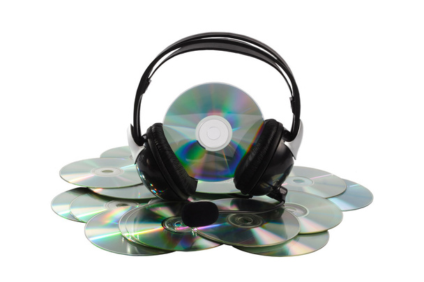 ακουστικά και cd συλλογή - Φωτογραφία, εικόνα