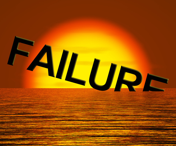 Palabra de fracaso hundiéndose como símbolo de rechazo y mal funcionamiento
 - Foto, Imagen