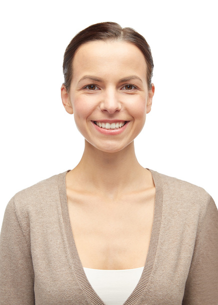 smiling young woman in cardigan - Фото, зображення