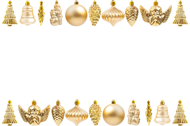 Cornice dorata decorazione di Natale
 - Foto, immagini