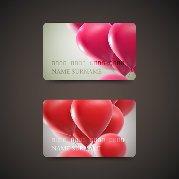 Gift Cards With Flying Balloons. - Vettoriali, immagini
