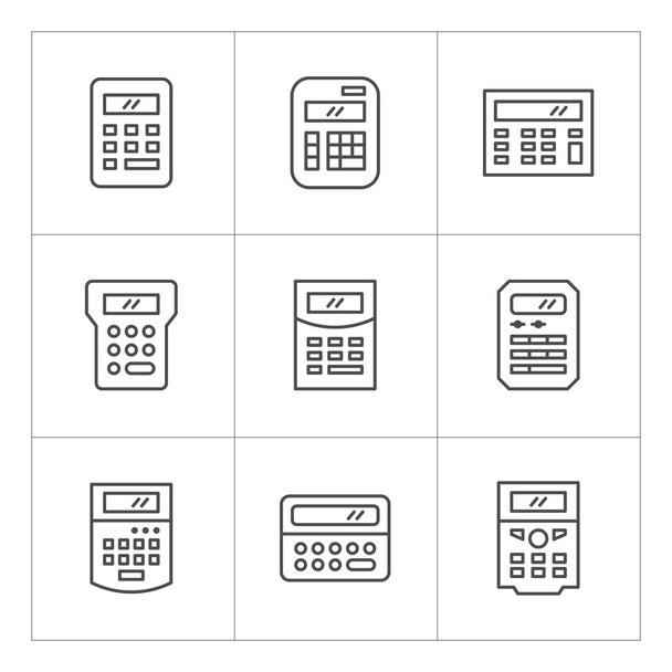Establecer iconos de línea de la calculadora
 - Vector, Imagen