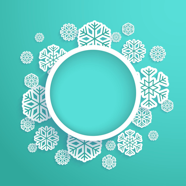 Christmas paper card with snowflakes. - Vector, Image