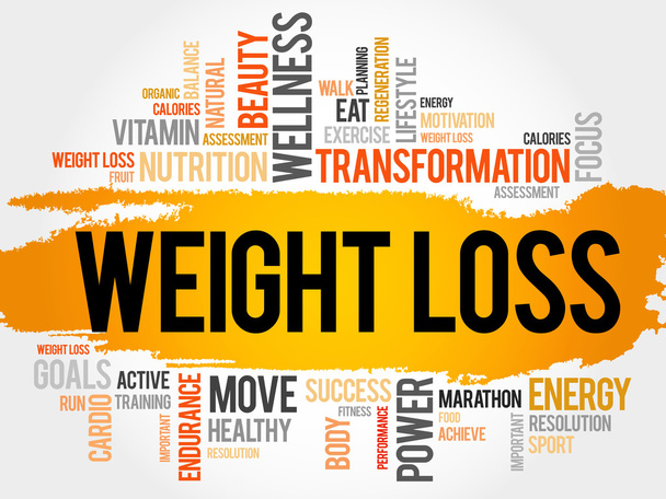 WEIGHT LOSS word cloud, fitness, sport - Vector, Image