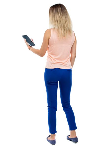Girl with tablet computer - Foto, imagen