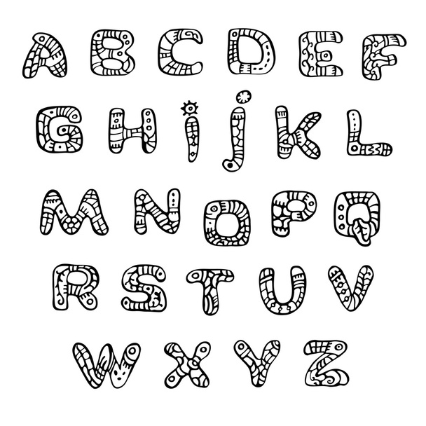 Black and white font in the style of ethnic - ベクター画像