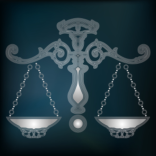 Silver scales, zodiac Libra sign - Vector, Image