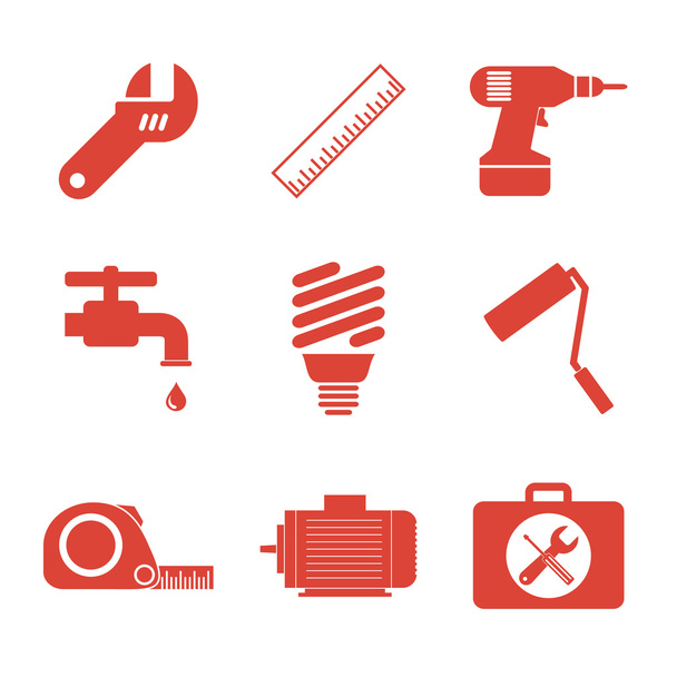 Symbolset für Arbeitswerkzeuge - Vektor, Bild