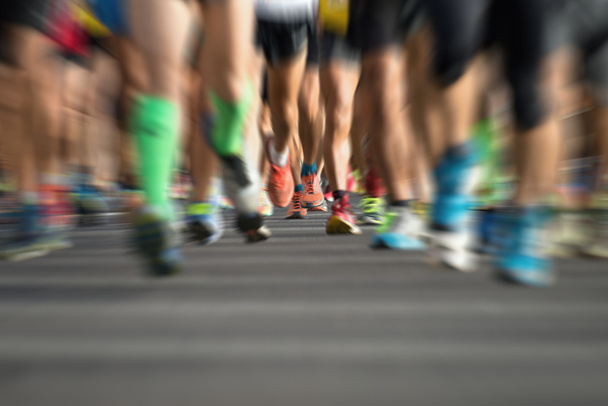 Marathonlopers in de race, abstract - Foto, afbeelding