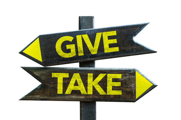 Give - Take signpost - Photo, Image