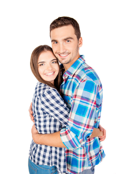 Cheerful couple in love embracing each other - Photo, image