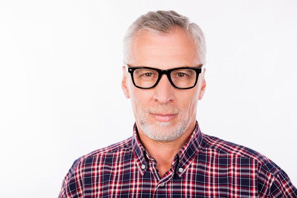 Portrait of aged handsome man with glasses - Фото, изображение