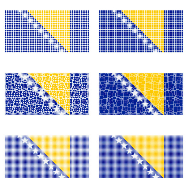 Mosaico Bósnia e Herzegovina bandeira definida
 - Vetor, Imagem