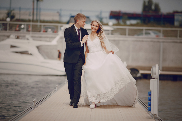 Wedding blond couple - Фото, изображение