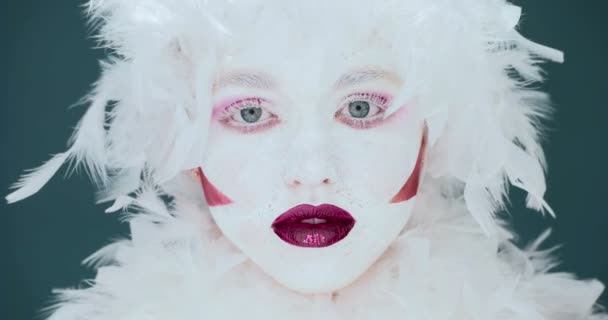 clown makeup on woman - Footage, Video