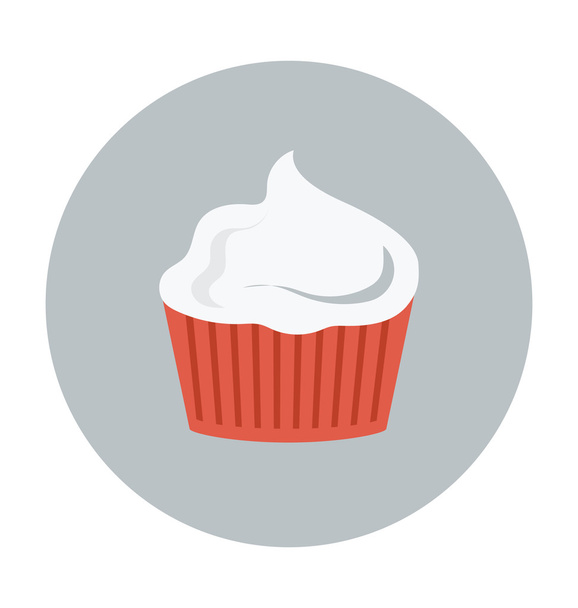 Cupcake Colored Vector Icon - Διάνυσμα, εικόνα