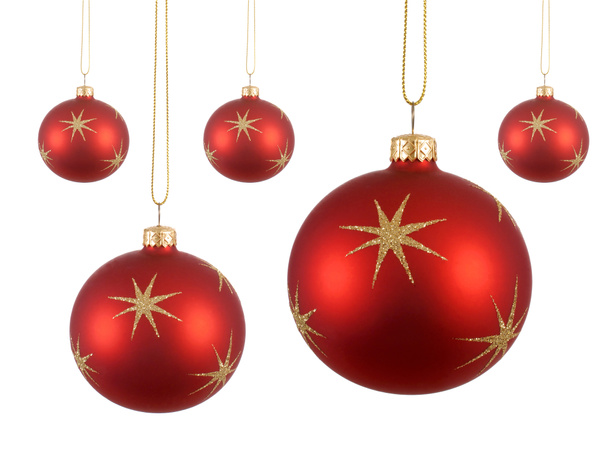 Several red Christmas balls or baubles - Photo, Image