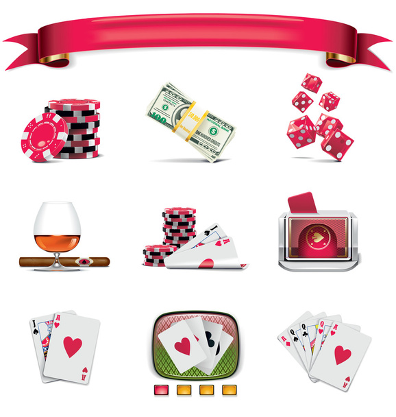 Vector gokken pictogramserie. Deel 1 (op wit) - Vector, afbeelding