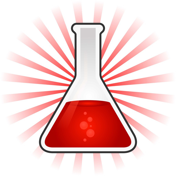 red liquid in beaker - Vector, Image