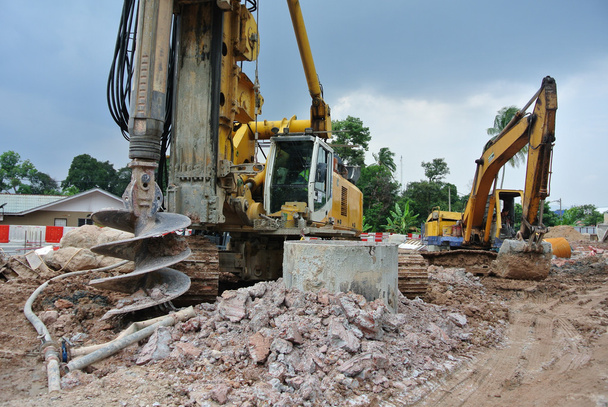Bore pile rig machine in the construction site - Photo, Image