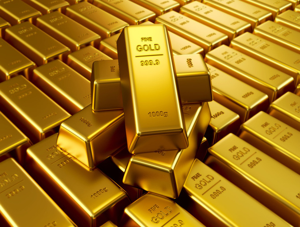 Barres d'or empilées
 - Photo, image