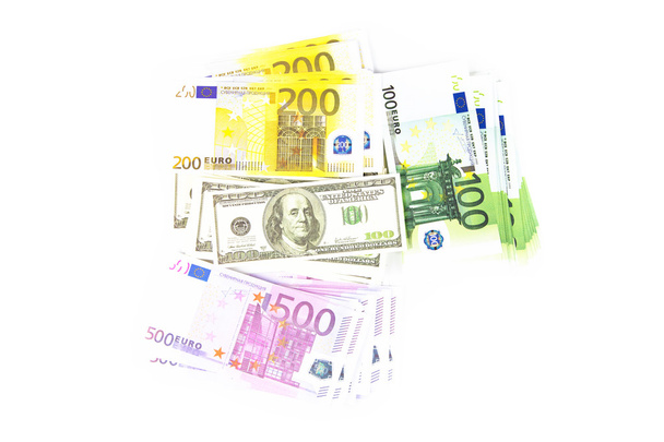 Stovky eura a dolary - Fotografie, Obrázek