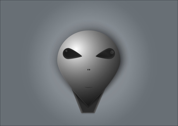 Gray alien with big eyes - Vector, Image