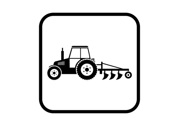 Traktor wektor ikona na białym tle - Wektor, obraz