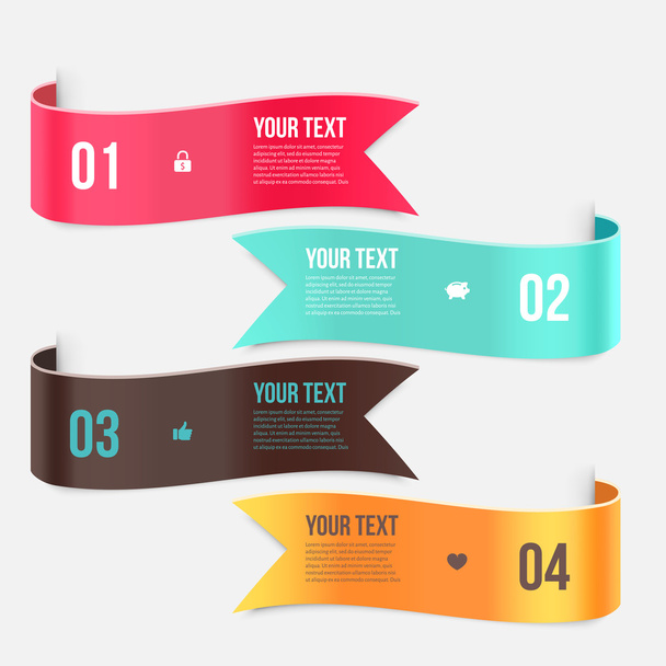 Set of Ribbon Banners - Vector, afbeelding