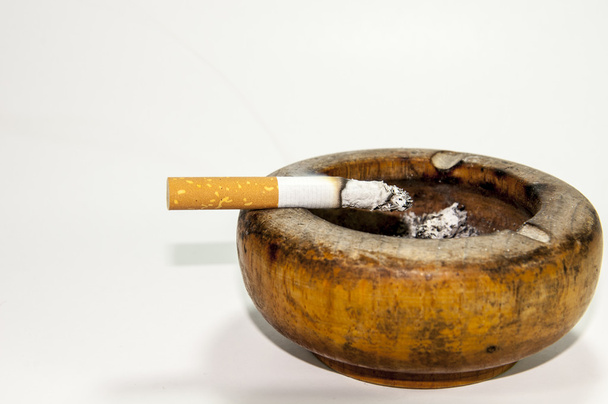 Bad addiction. Ashtray and cigarettes close-up. - Photo, Image