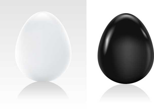 Black and white easter egg, vector holiday symbol - Vektor, Bild