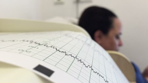 Woman during foetal heart monitor during check - 映像、動画