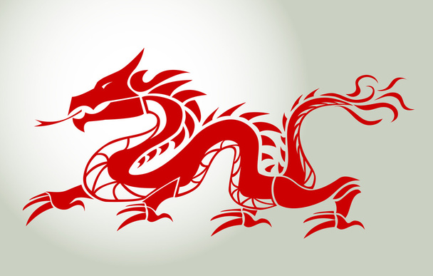 rode draak - Vector, afbeelding