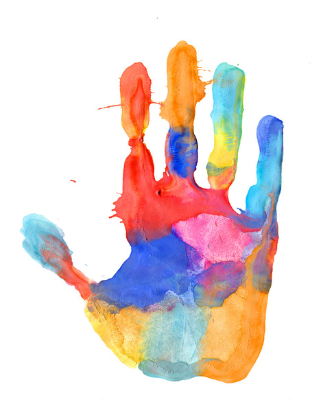 Lähikuva värillinen kädenjälki
 - Valokuva, kuva