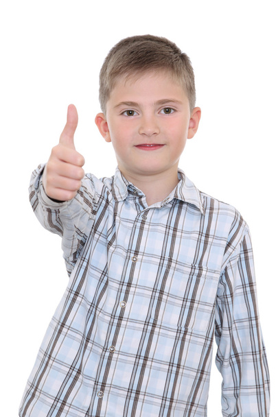 A smiling boy with Okay sign - Photo, image